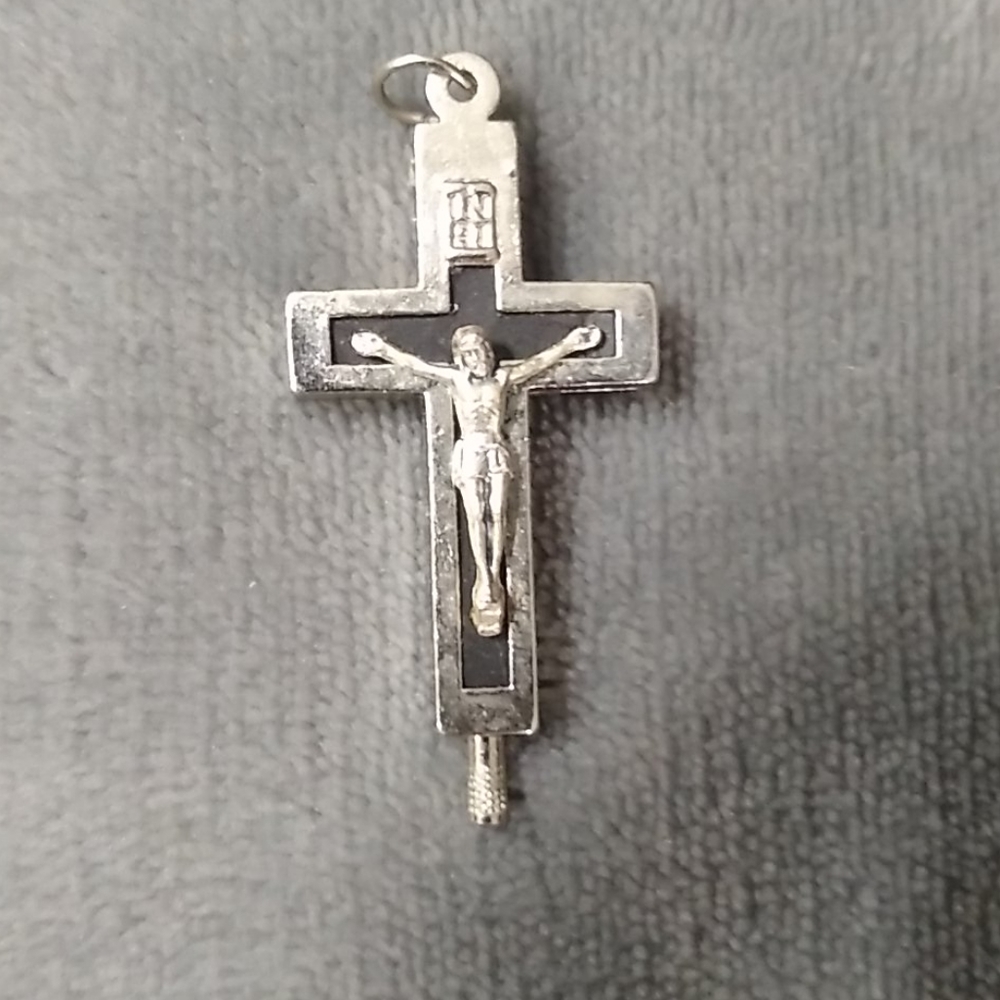 Vintage Catholic Opening Relic Crucifix Rosary